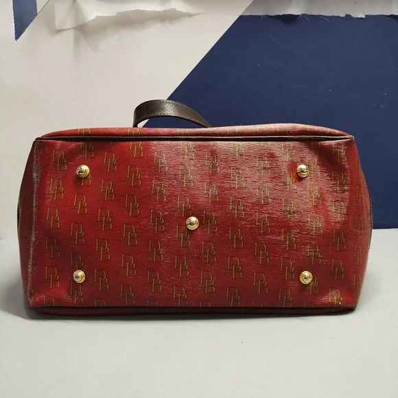 Dooney & Bourke Tote Handbag Womens Multi All Over Logo Print Buckle Closure - Picture 5 of 14